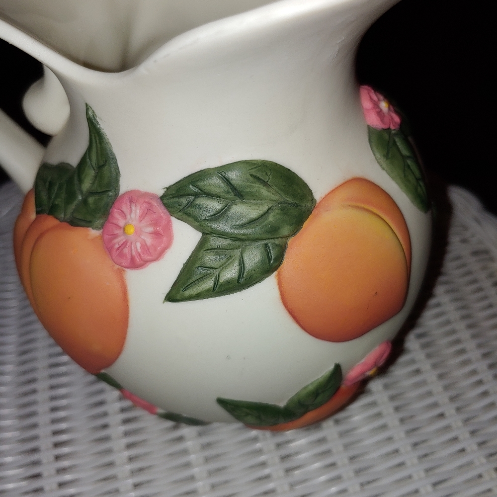 Vintage Peach Watering Pitcher by Claire Burke